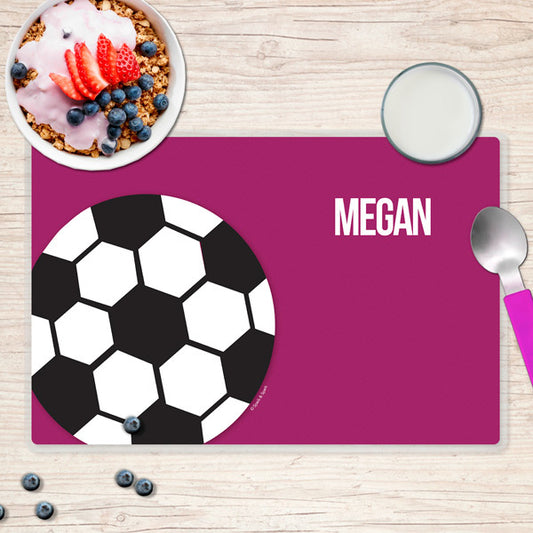 Soccer Fan Personalized Kids Placemat - Give Wink