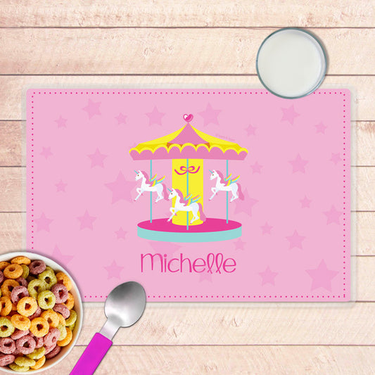 Sweet Carousel Personalized Kids Placemat - Give Wink