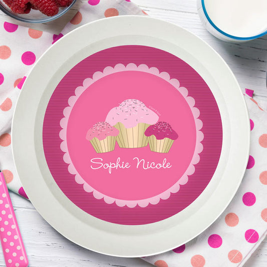 Sweet Cupcakes Personalized Kids Bowl - Give Wink