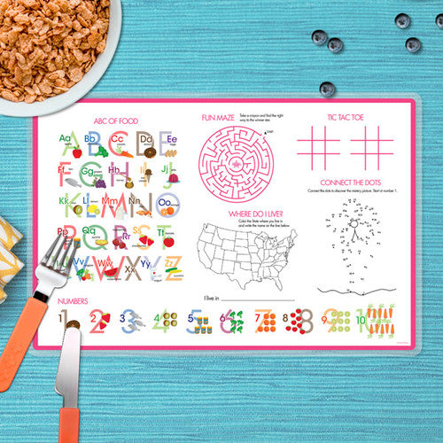 Sweet Flamingo Love Personalized Kids Placemat - Give Wink