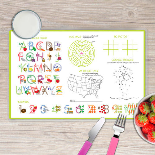 Turtle and Happy Bird Personalized Kids Placemat - Give Wink