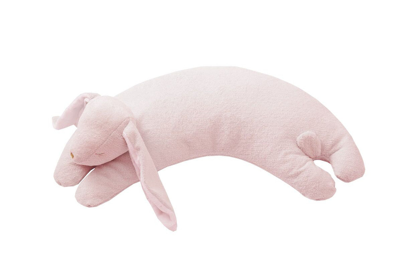 Personalized Pink Bunny Curved Baby Pillow - Give Wink