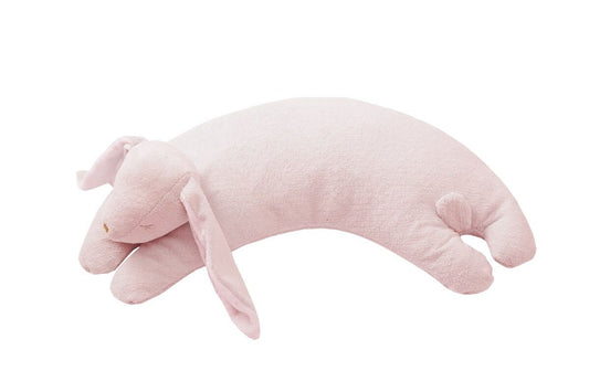 Personalized Pink Bunny Curved Baby Pillow - Give Wink