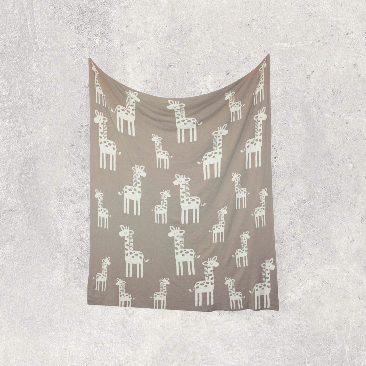 Personalized Baby Travel Set Stone / Natural Giraffe 3 Piece Knitted - Give Wink