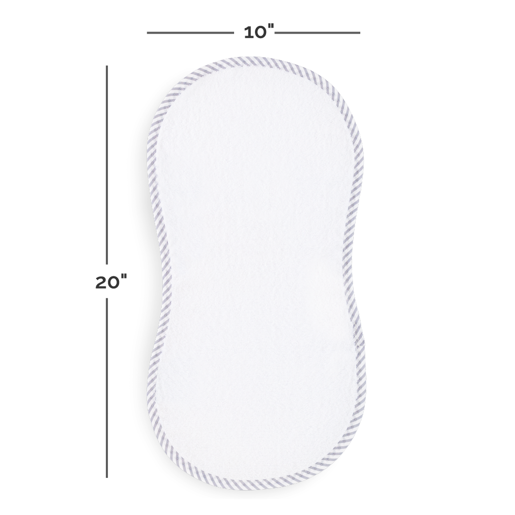 Personalized Organic Bamboo Seersucker Blue Terry Burp Cloths 4 Pack - Give Wink