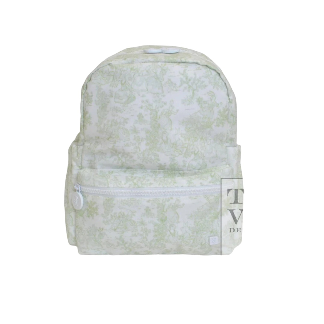 Personalized Small Nylon Backpack Toile Green - Give Wink