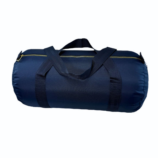Personalized Nylon Brass Navy Duffel Bag - Give Wink