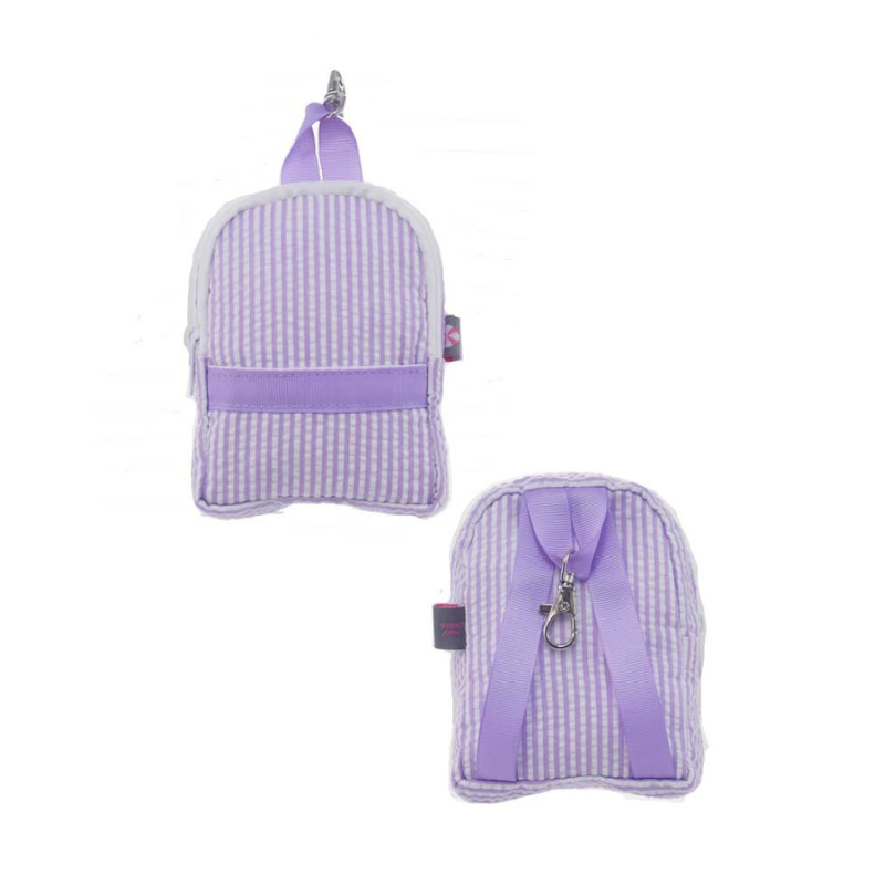Personalized Seersucker Lilac Teeny Tiny Backpack - Give Wink
