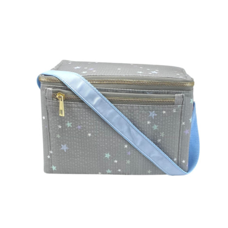 Personalized Seersucker Little Stars Square Lunch Box - Give Wink