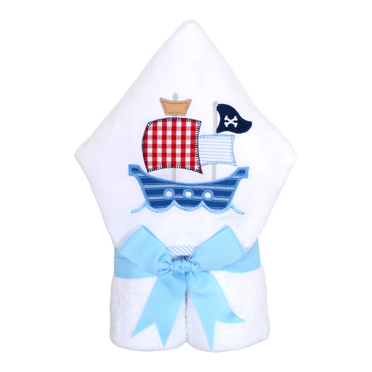 Personalized Baby Boy Pirate Hooded Towel - Give Wink