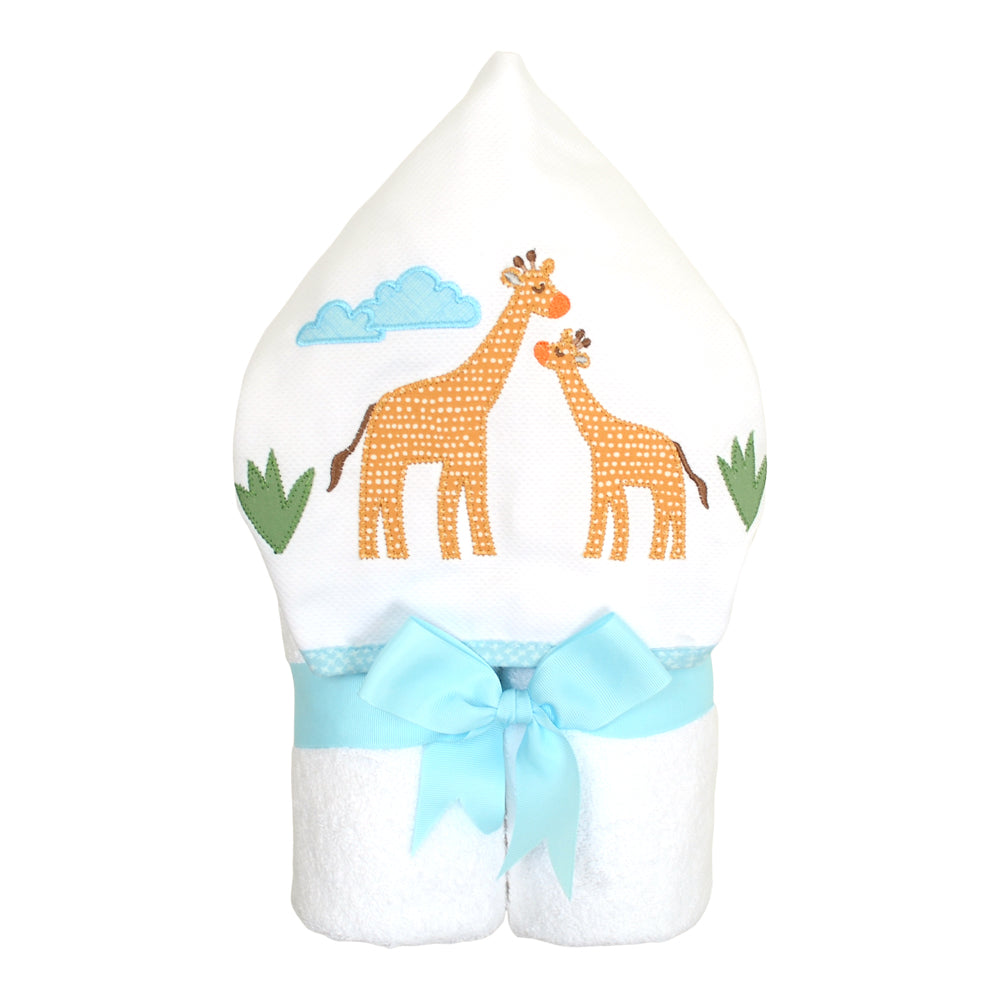 Personalized Baby Boy Giraffe Hooded Towel - Give Wink