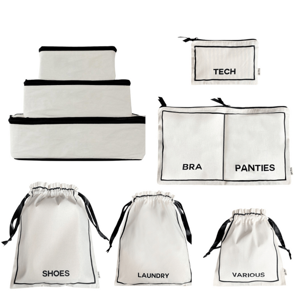 Canvas Travel Pack - White/Black - Give Wink