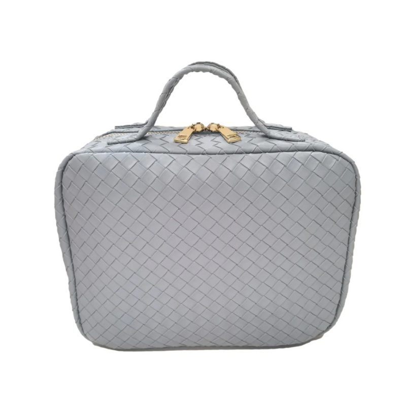 Personalized Blue Luxe Train Case - Give Wink