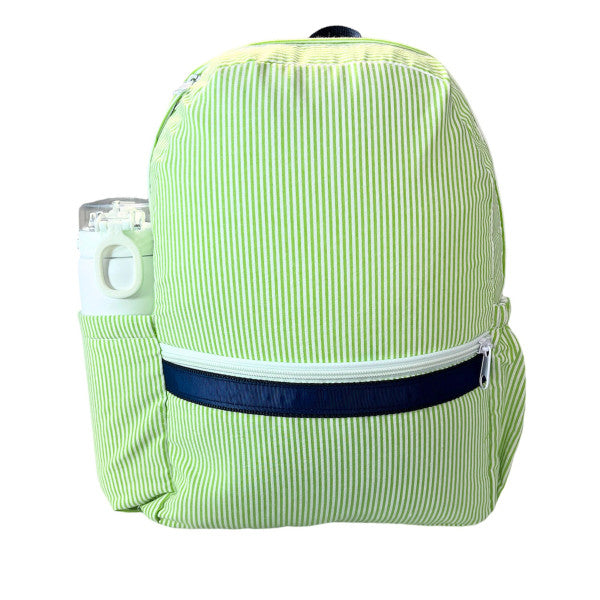 Personalized Seersucker Grasshopper Large Backpack - Give Wink