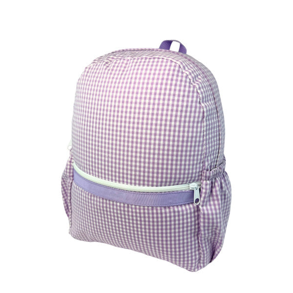 Personalized Gingham Lilac Large Backpack - Give Wink