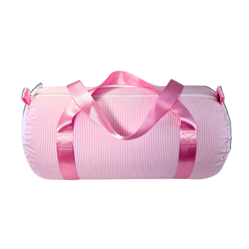 Personalized Glossed Stripe Pink Duffel - Give Wink