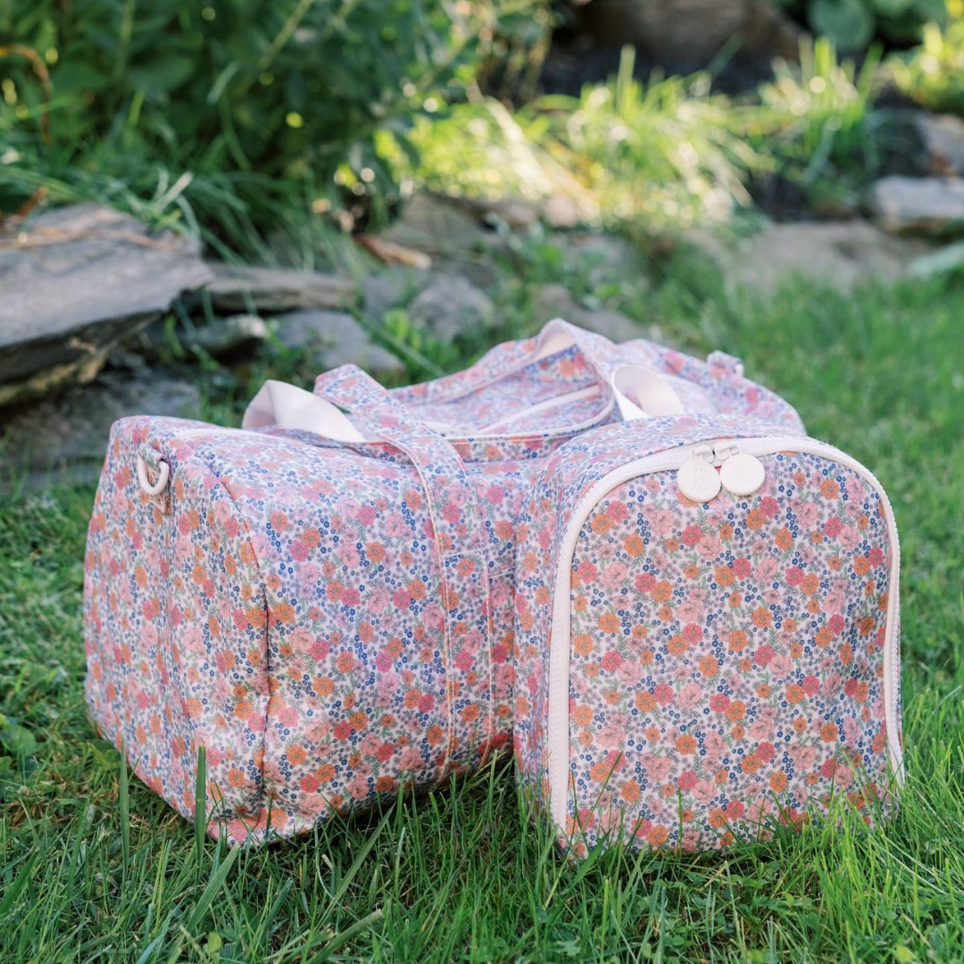 Personalized Nylon Garden Floral Duffel Weekender - Give Wink