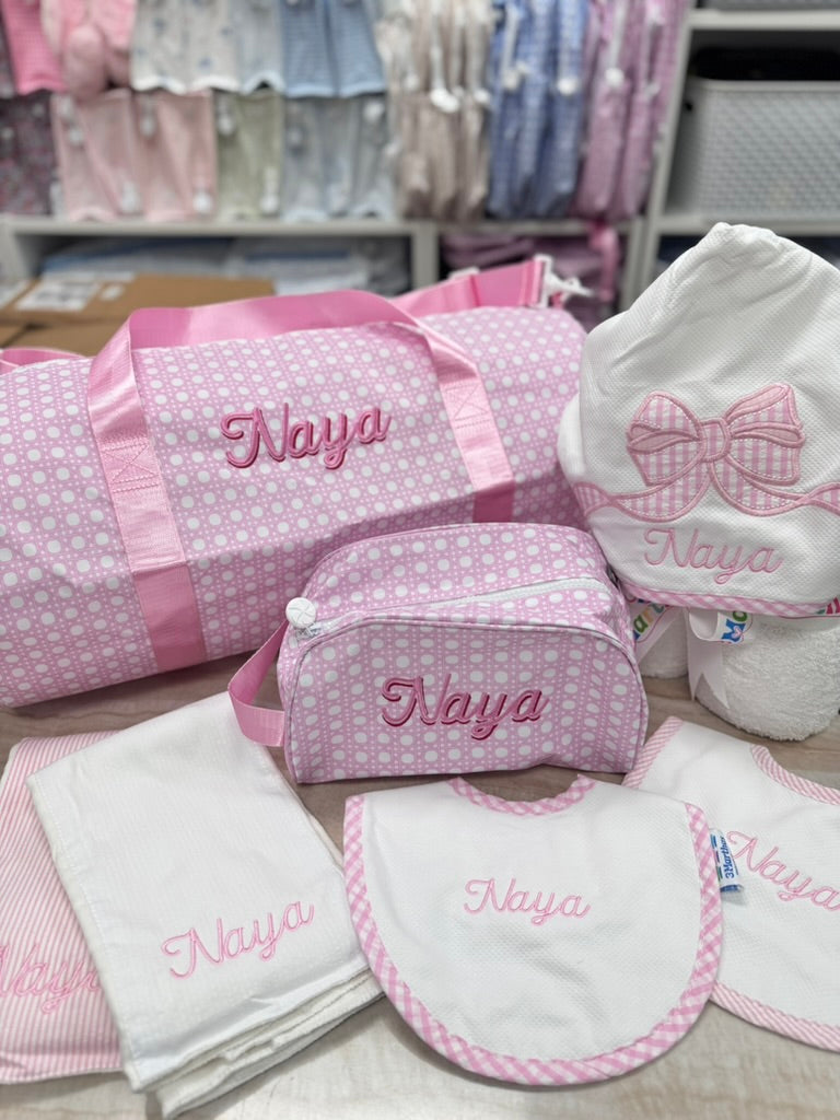 Personalized Baby Girl Pink Bow Hooded Towel - Give Wink
