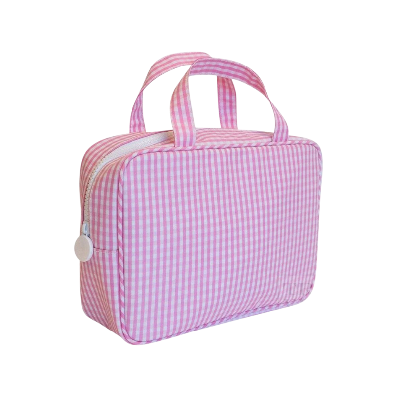 Personalized Nylon Pink Gingham Carry On - Give Wink