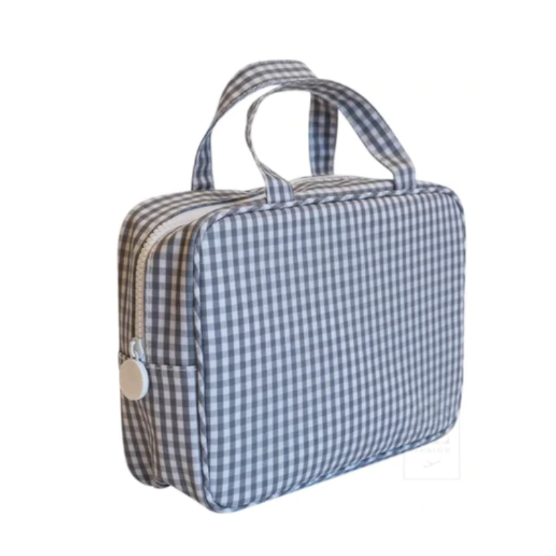 Personalized Nylon Grey Gingham Carry On - Give Wink