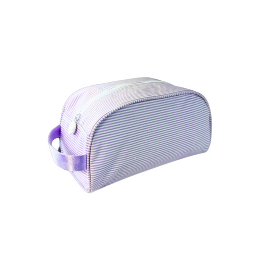 Personalized Glossed Stripe Lilac Traveler Pouch - Give Wink