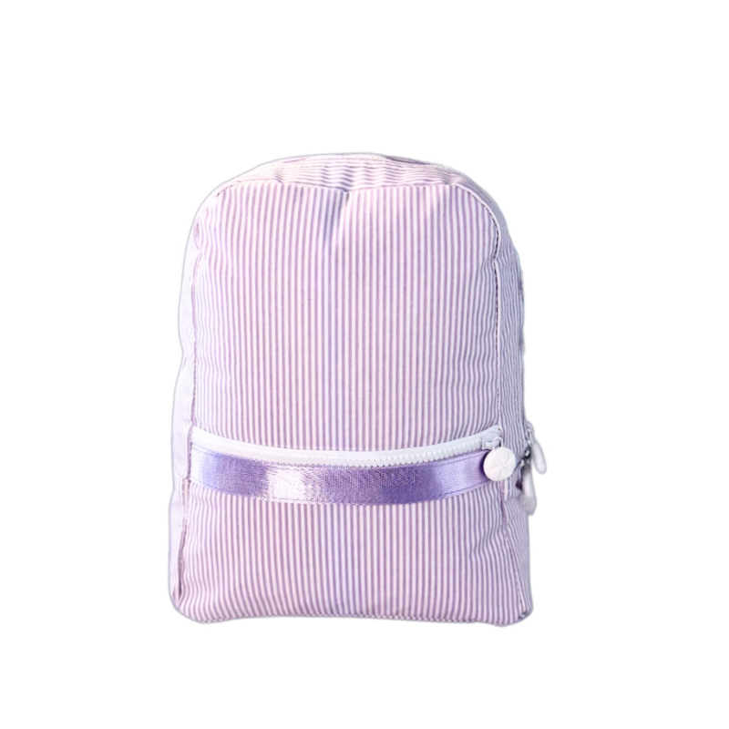 Personalized Glossed Stripe Lilac Small Backpack - Give Wink