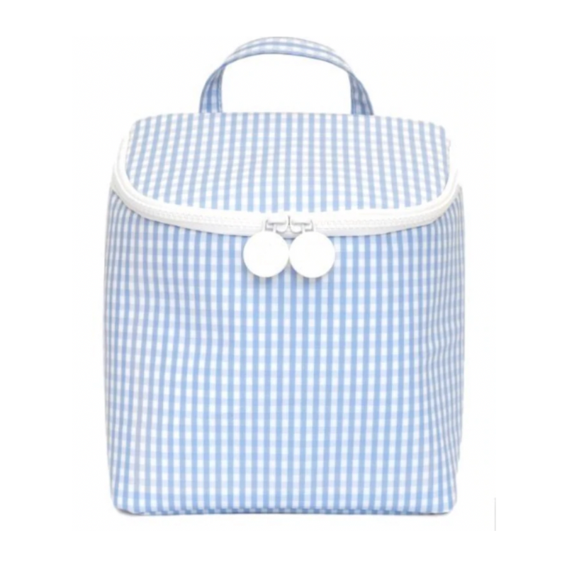 Personalized Nylon Mist Gingham Lunch Sack - Give Wink