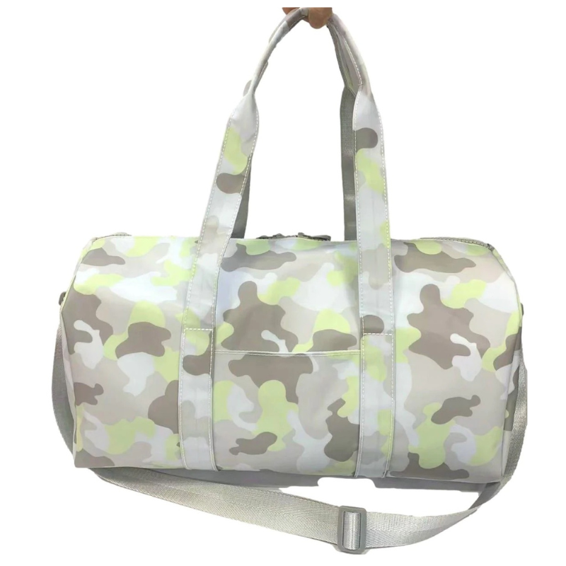 Personalized Nylon Green Camo Duffel Weekender - Give Wink