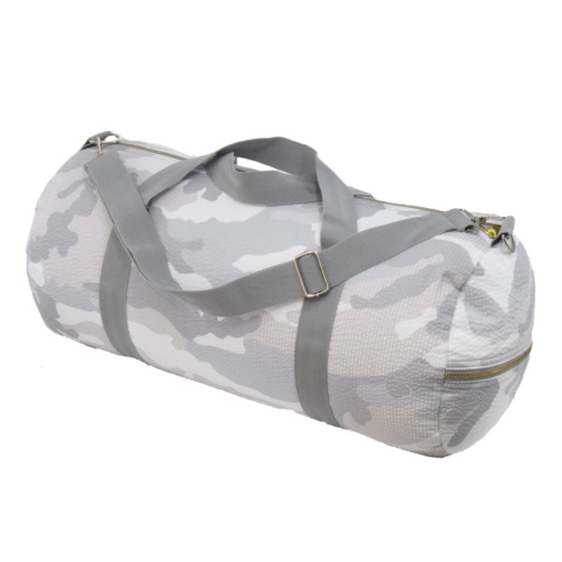 Personalized Seersucker Snow Camo Weekend Duffel Bag - Give Wink