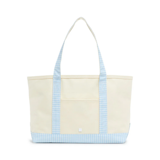 Personalized Gingham Mist Market Tote - Give Wink