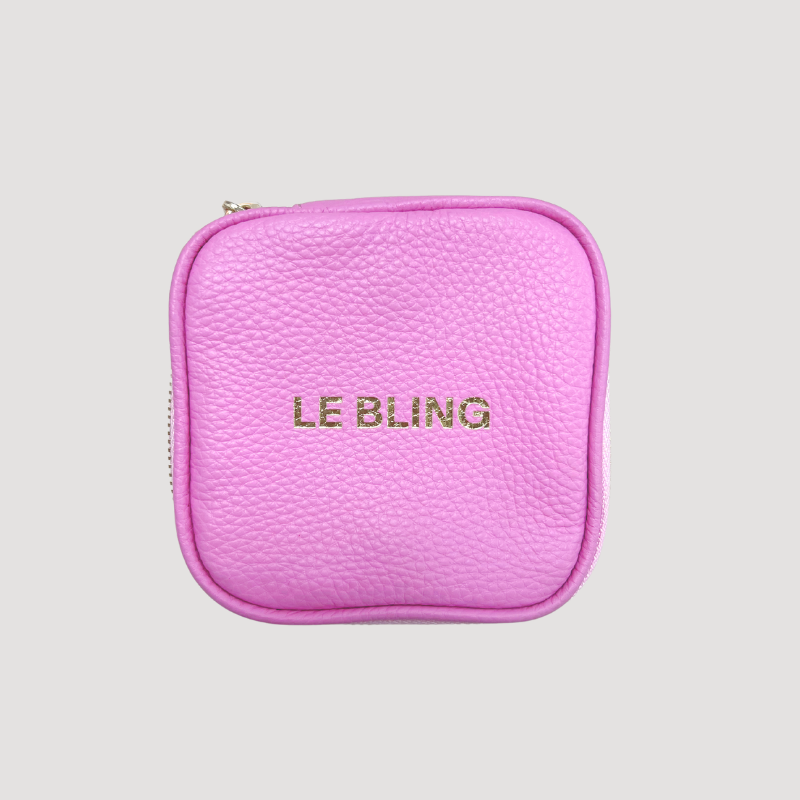 Small Leather Jewelry Case Pink - LE BLING - Give Wink