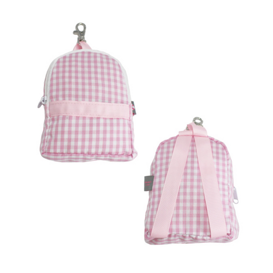 Personalized Gingham Baby Pink Teeny Tiny Mini-Backpack - Give Wink