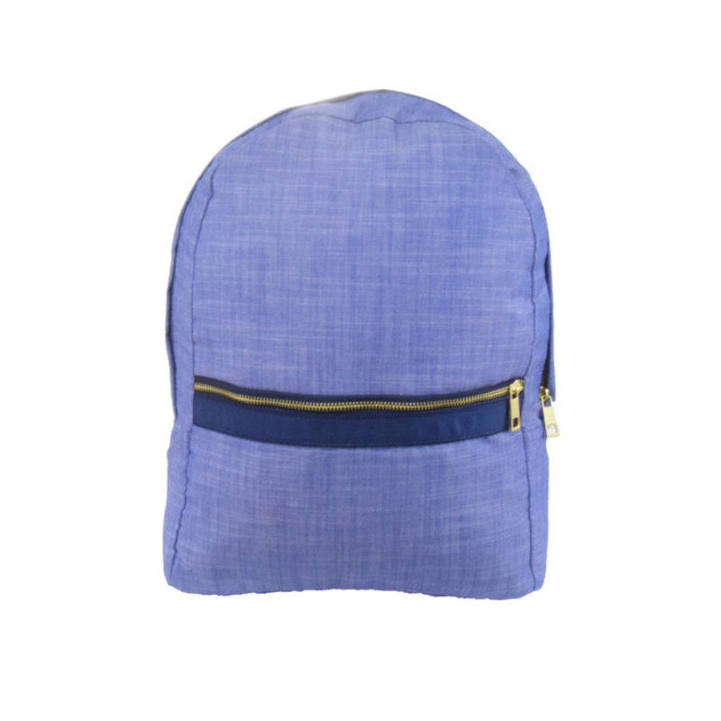 Personalized Chambray Blue Navy Small Backpack - Give Wink