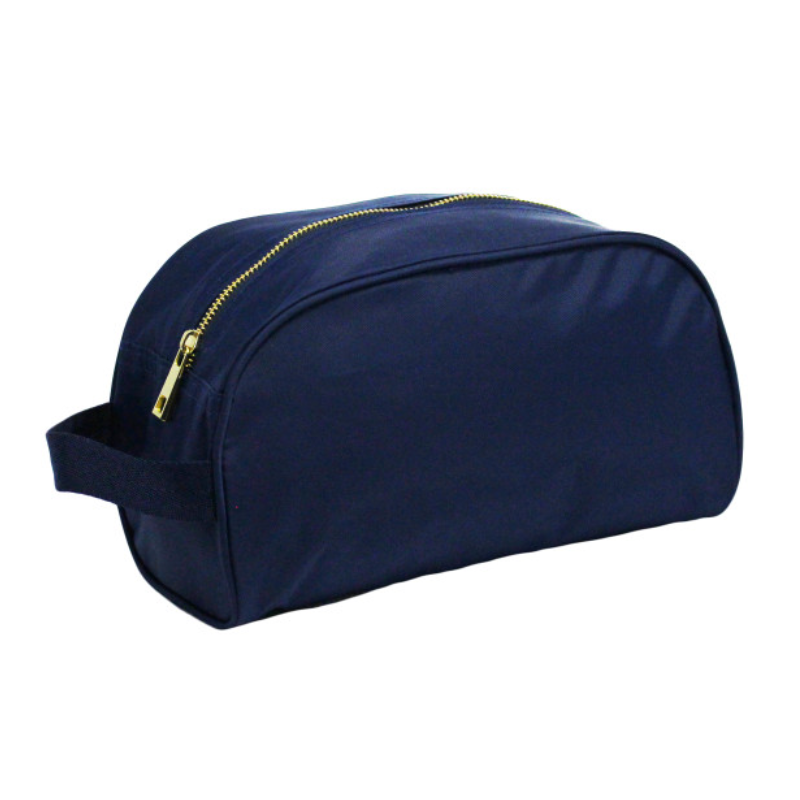 Personalized Nylon Blue Navy Brass Traveler Pouch - Give Wink