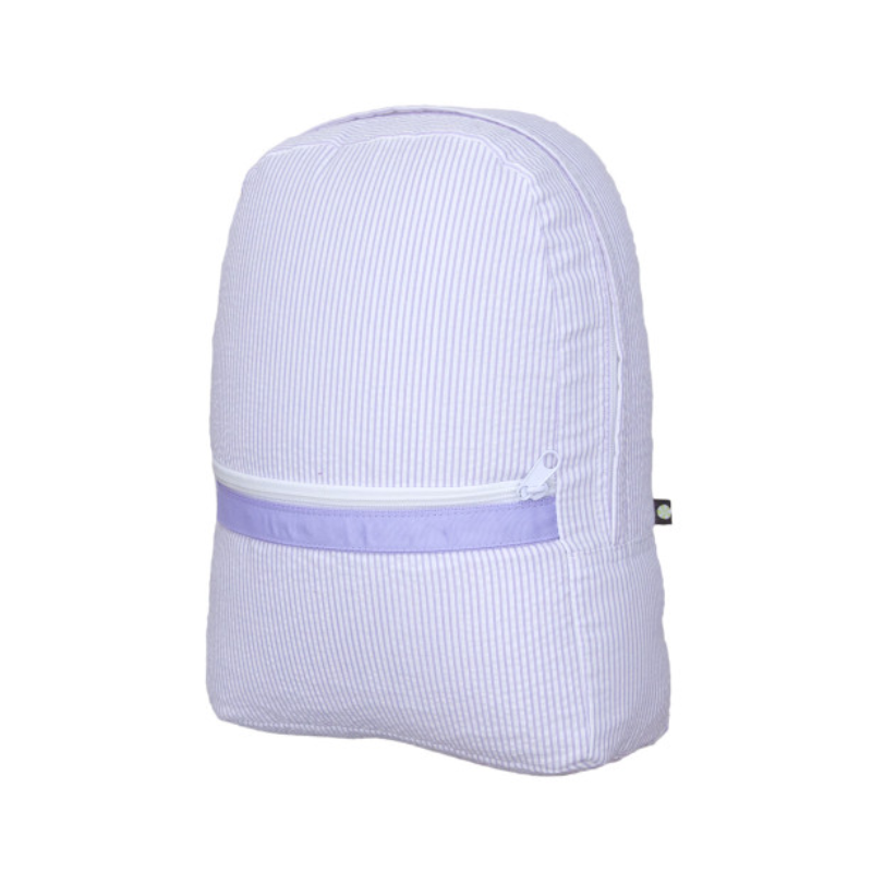 Personalized Seersucker Lilac Small Backpack - Give Wink