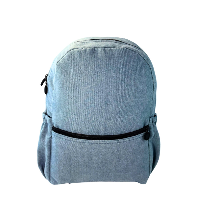 Personalized Denim Backpack w/Pockets - Give Wink