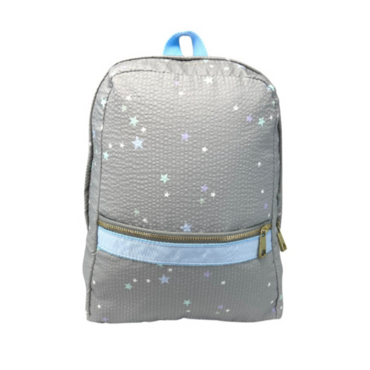 Personalized Seersucker Little Stars Small Backpack - Give Wink