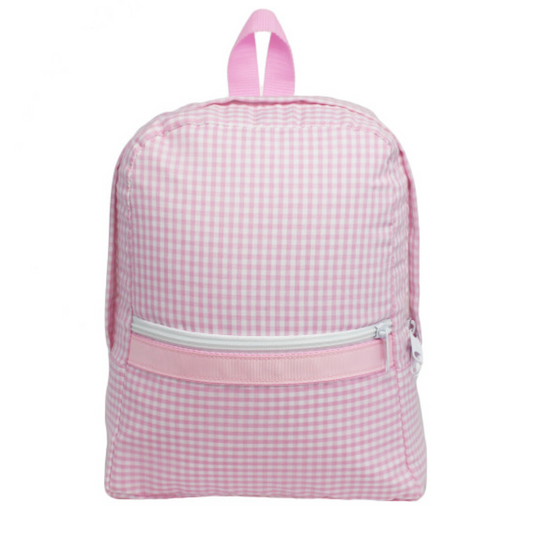 Personalized Gingham Baby Pink Large Backpack - Give Wink