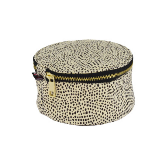 Personalized Seersucker Cheetah Round Multi Purpose Pouch - Give Wink