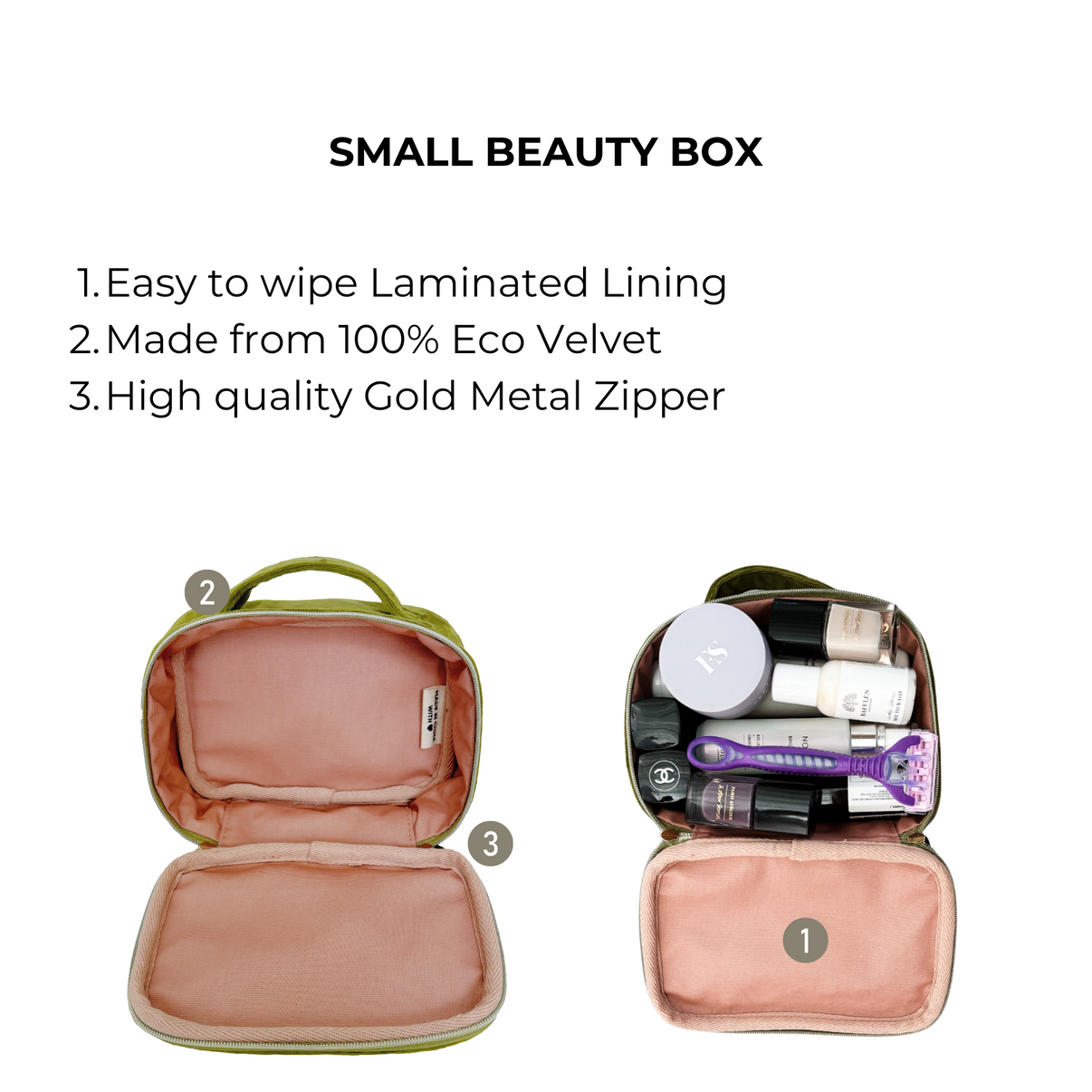 Small Beauty Box - Green Velvet - Give Wink