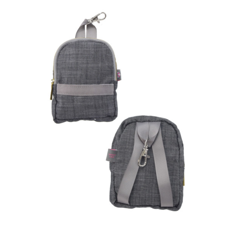 Personalized Chambray Grey Teeny Tiny Mini-Backpack - Give Wink