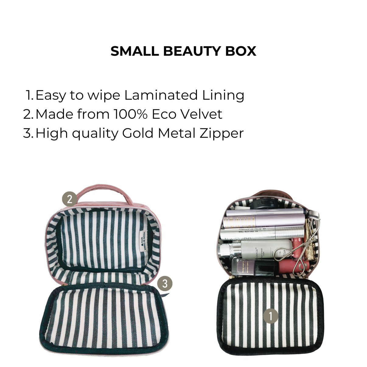 Small Beauty Box - Pink Velvet - Give Wink