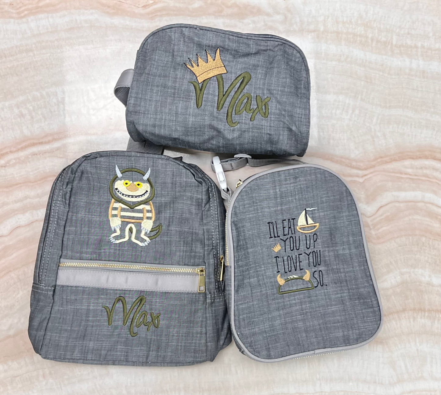 Personalized Chambray Grey Traveler - Give Wink