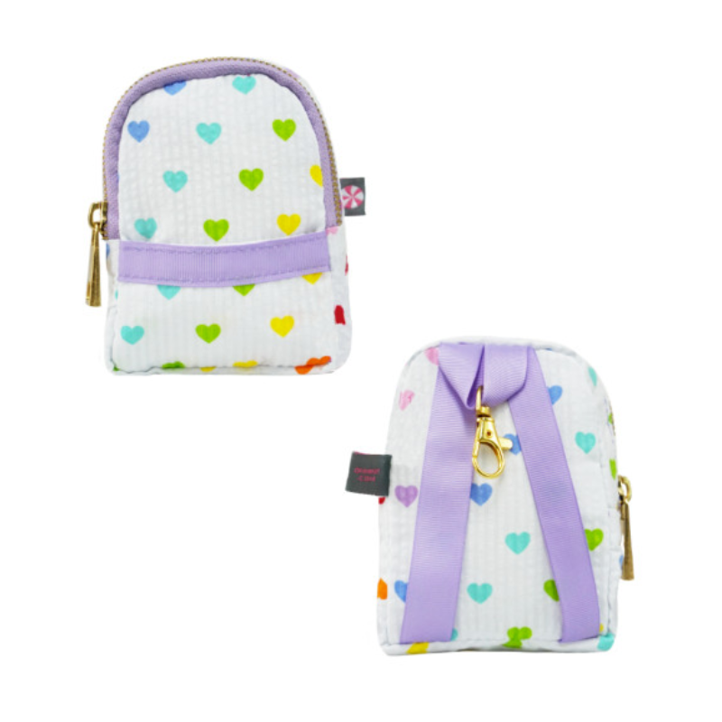 Personalized Seersucker Tiny Hearts Teeny Tiny Mini-Backpack - Give Wink