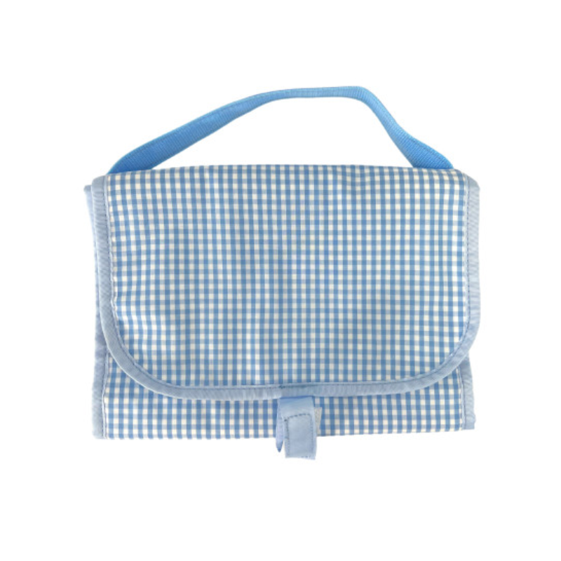 Personalized Gingham Baby Blue Hang Around - Give Wink