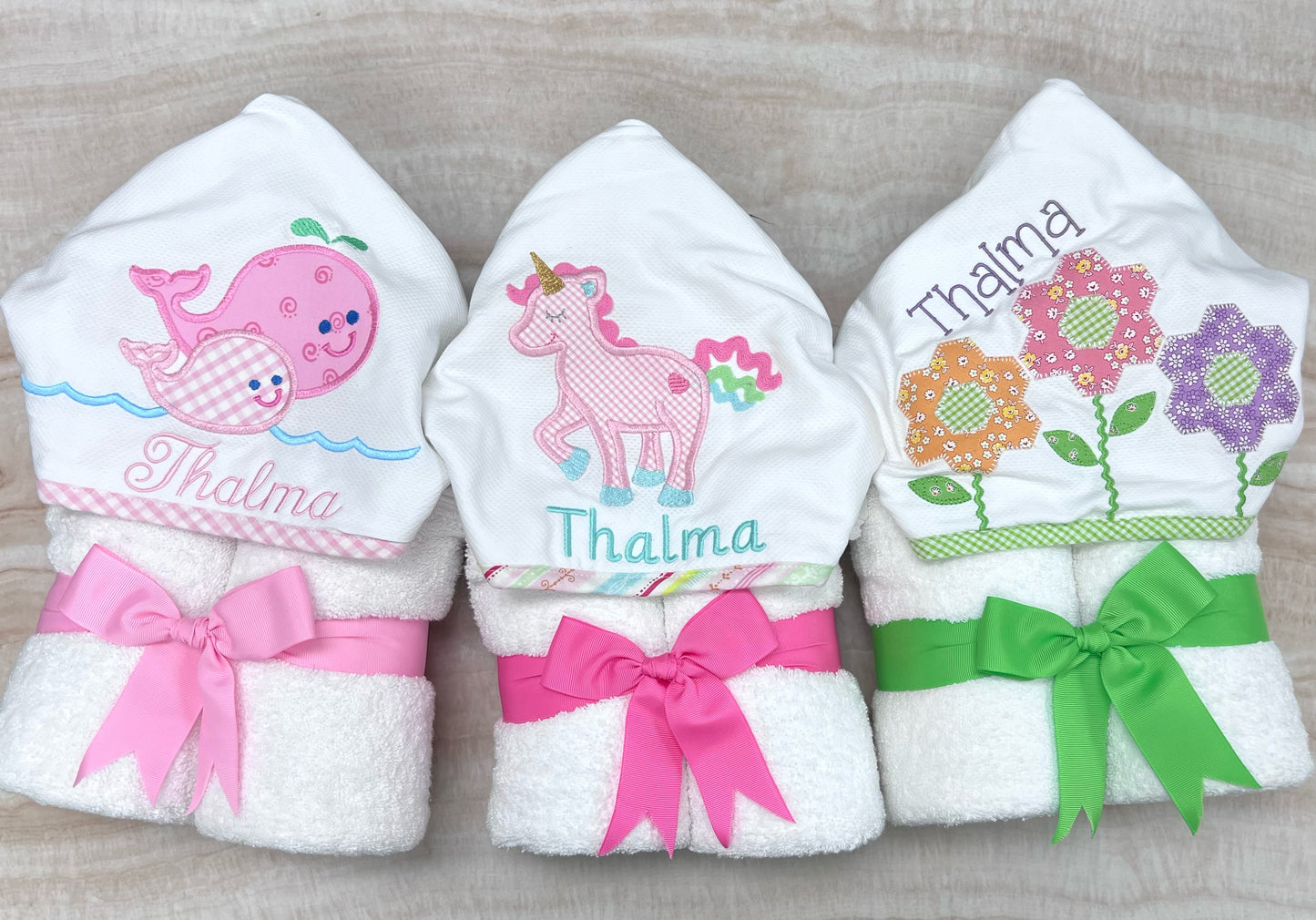 Personalized Baby Girl Pink Whale Hooded Towel - Give Wink