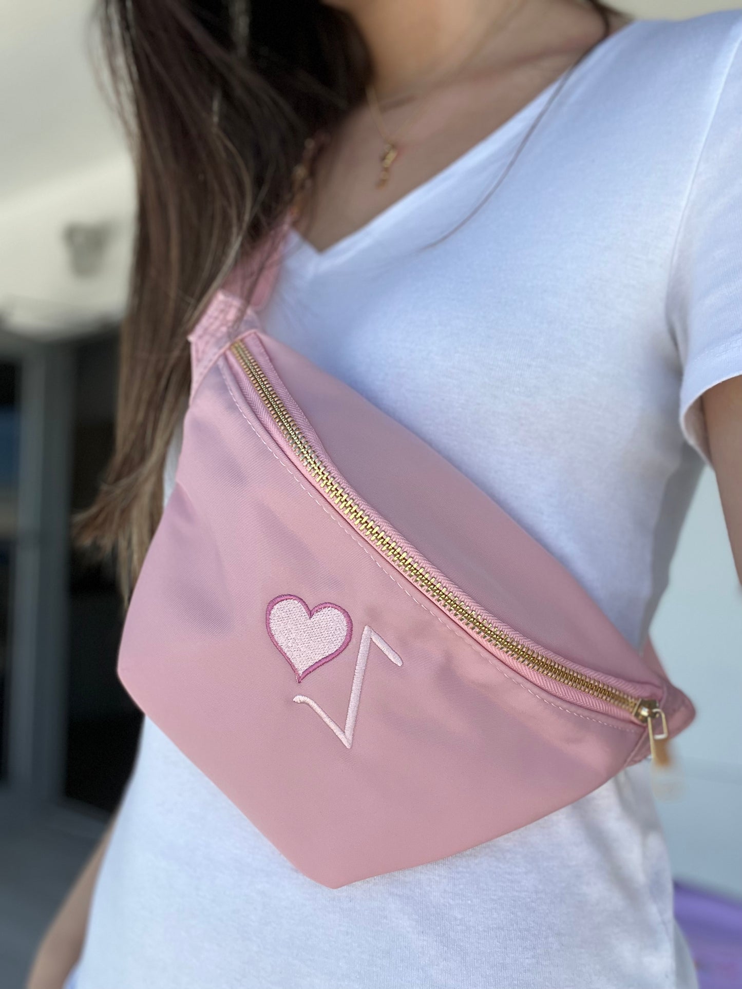 Essentials Small Nylon Fanny Pack - Rose - Give Wink