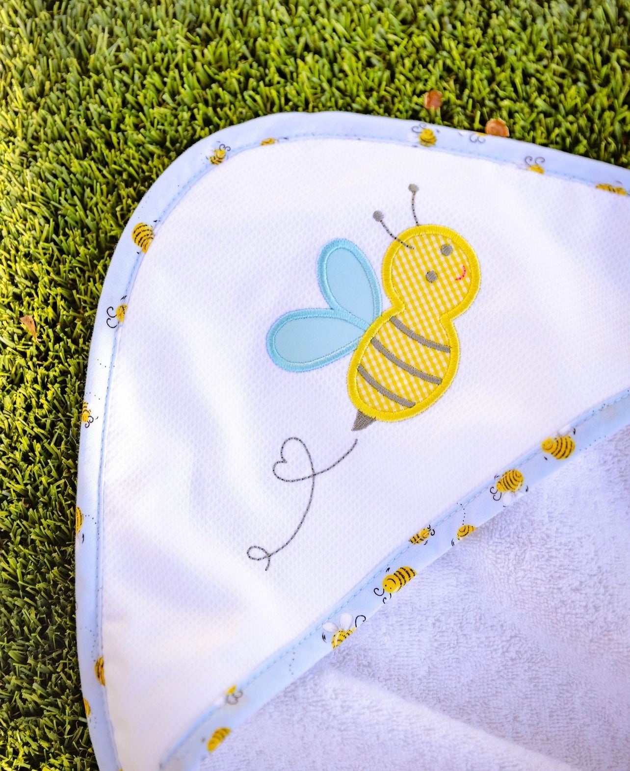 Personalized Baby Boy Bee Hooded Towel - Give Wink