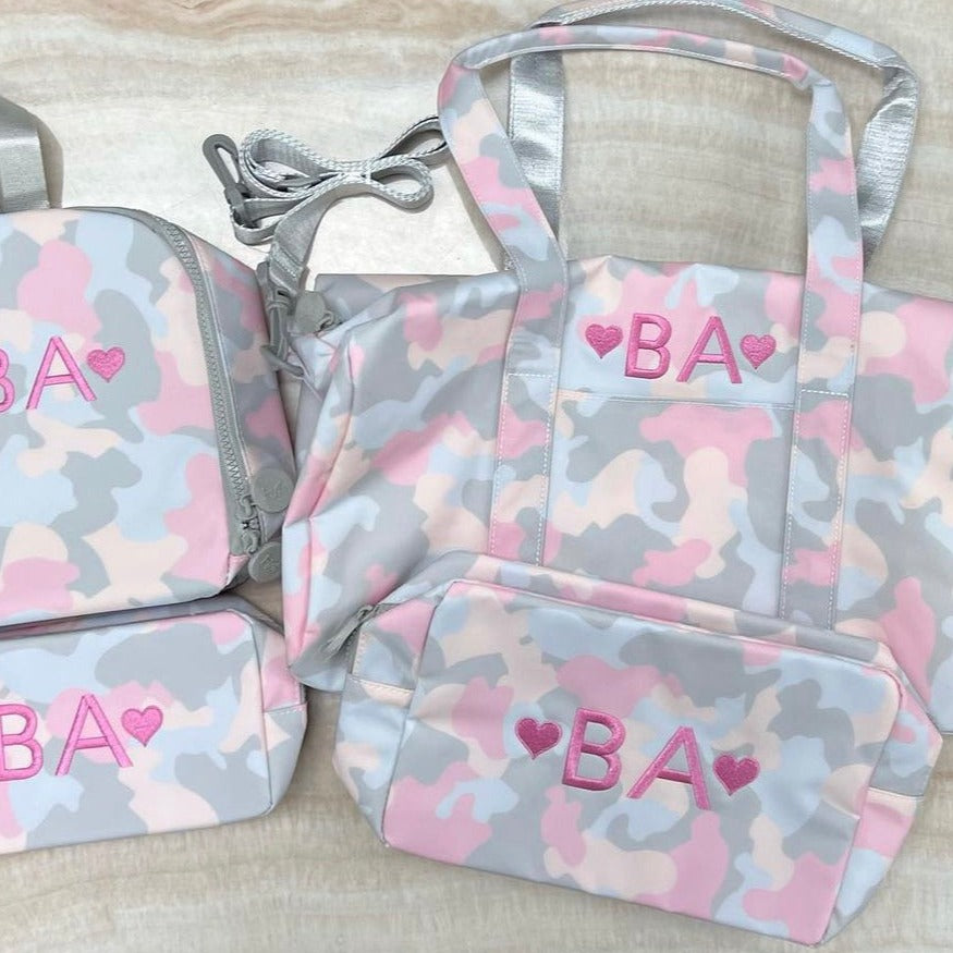 Personalized Nylon Pink Camo Duffel Weekender - Give Wink