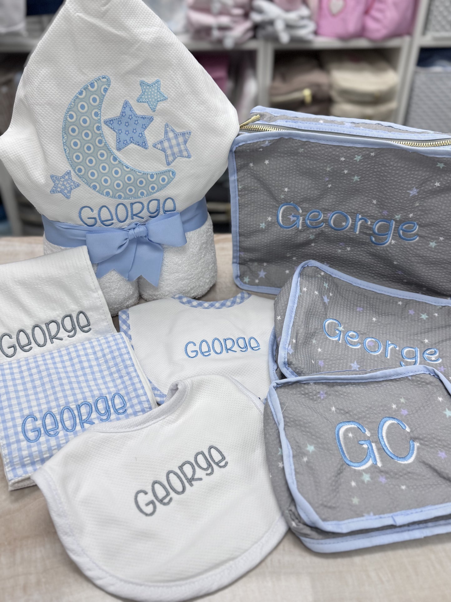 Personalized Baby Boy Lullaby Hooded Towel - Give Wink